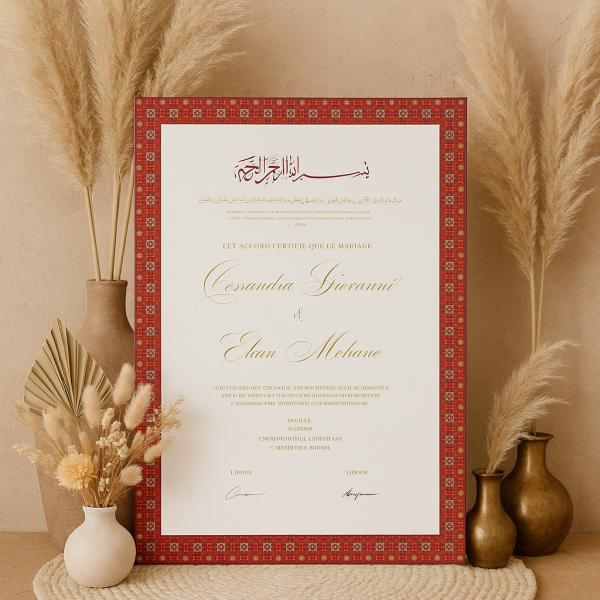Certificat mariage - Oriental
