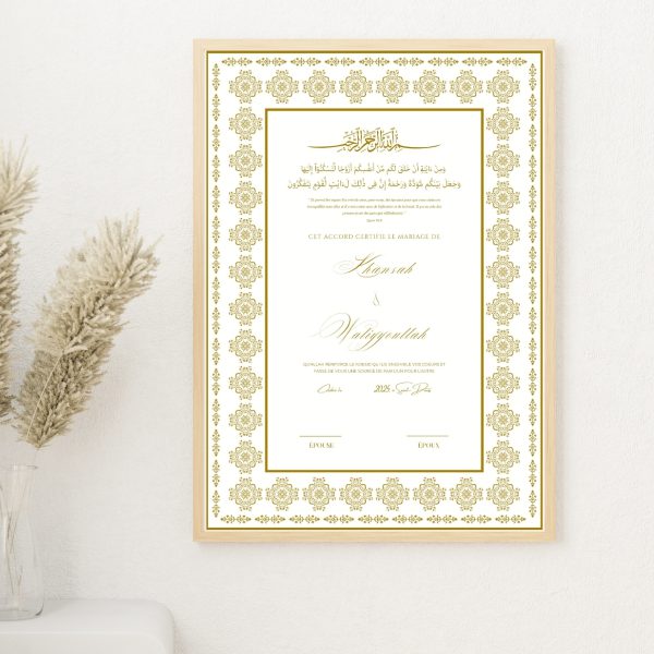 Certificat mariage - Doré