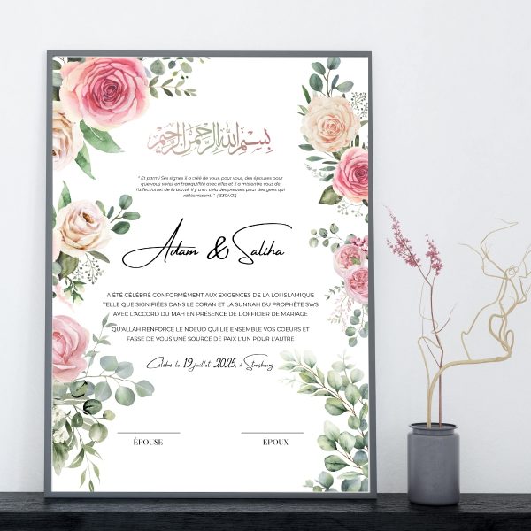Certificat mariage - Flowers