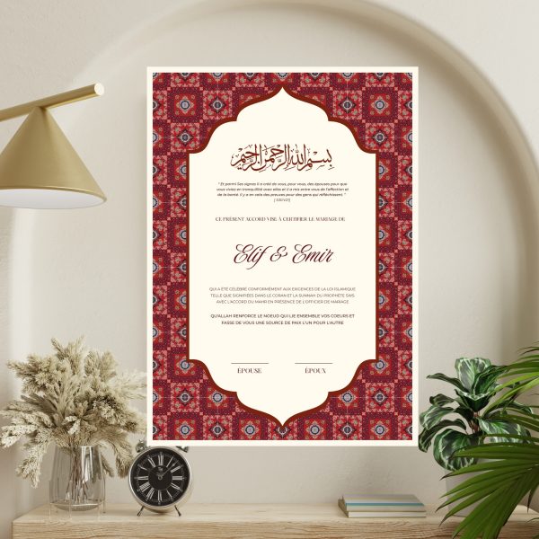 Certificat mariage Kilim
