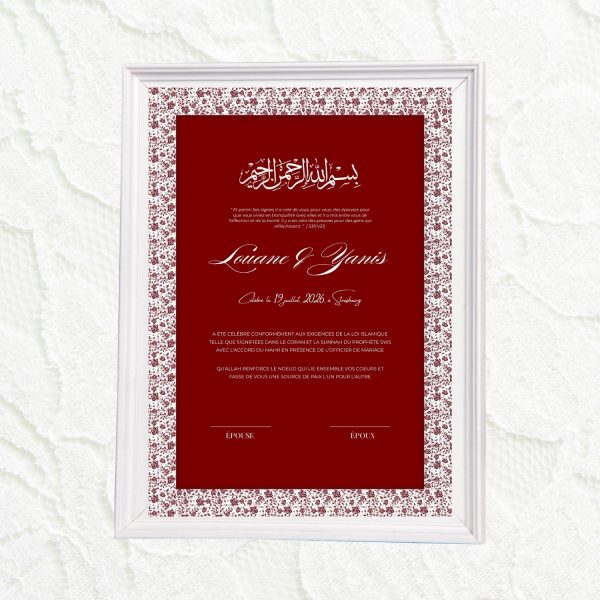 Certificat mariage dentelle